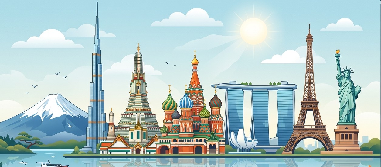 World Landmarks Skyline